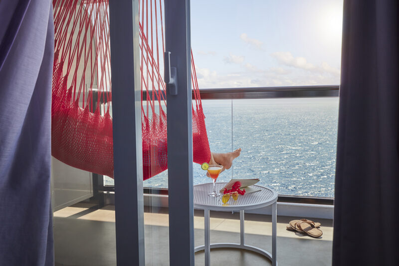 Legs in a hammock on a terrace onboard Scarlet Lady. Photoshoot of Vitamin Sea activities by Melanie Acevedo onboard Scarlet Lady, Virgin Voyages
Photoshoot of Vitamin Sea activities by Melanie Acevedo onboard Scarlet Lady, Virgin Voyages
Vitamin Sea & Project Jackson Photoshoot Cabins onboard SCL Shoot Date: Sept 18-25, 2021
Shoot Location: Transit from NY-Bimini Usage: Worldwide/universal unlimited rights in perpetuity for all media including 3rd party usage (Virgin Brands) for all footage and images captured during the shoot. Excluding TV + Broadcast.
Talent Usage: 5 Years Worldwide/universal unlimited rights in perpetuity for all media including 3rd party usage for all footage and images captured during the shoot. Excluding TV + Broadcast.
TEAM
Photographers:
Lifestyle: Melanie Acevedo
Cabins: Sang An
Agent: Kenna Zimmer, Sarah Laird & Good Company
https://sarahlaird.com CD: Christian Schrader
Art Buyer / Producer: Kathy Boos